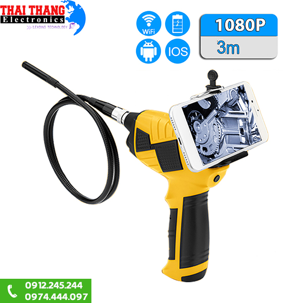 Camera nội soi wifi dây 3m có tay cầm TTI Hàn Quốc 310503WF