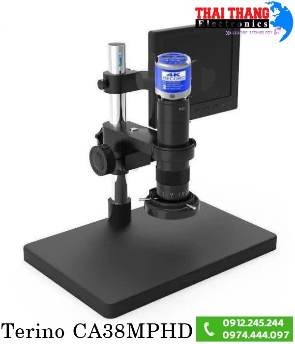Kính Hiển Vi Kỹ Thuật Số Công Nghiệp Terino CA38MPHD-LCD 4K – Phóng Đại 7X–180X, Hàng Chính Hãng